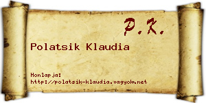 Polatsik Klaudia névjegykártya